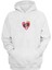Broken Heart With Band Aid Baskılı Beyaz Normal Kalıp Şardonlu Kalın Sweatshirt 1