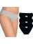 Kadın Suyolu Bikini Slip Külot 3'lü Paket Siyah 1