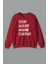 Kırmızı Sweatshirt Eat Sleep Game Repeat Gamer Oyuncu Baskılı Sweat 1