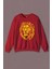 Unisex Kırmızı Sweatshirt Aslan Kafası Sarı Kırmızı Yeleli Galata Lion Baskılı Sweat 1