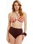 Kadın Oranj Kahveli Desen Straplez Bikini 1