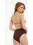 Kadın Oranj Kahveli Desen Straplez Bikini 2