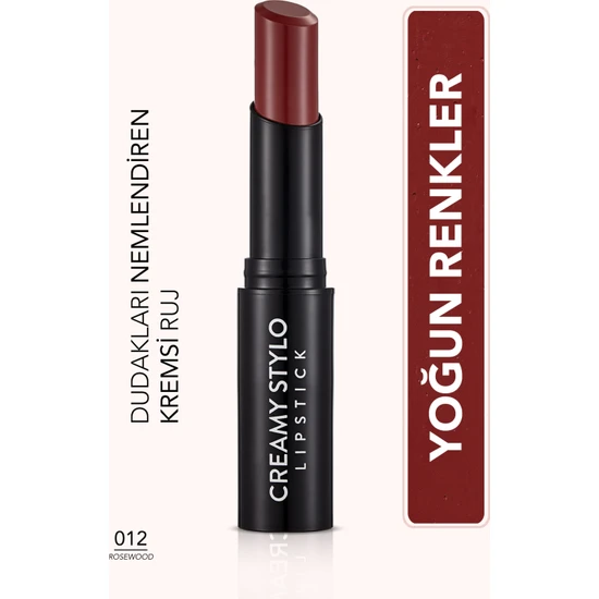 Flormar Yarı Parlak Stick Ruj- Creamy Stylo Lipstick -012 Rosewood-8682536013727