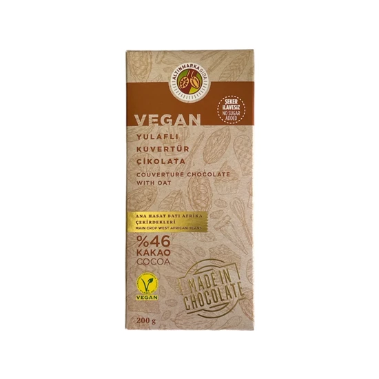 Altınmarka ALT565 -  Yulaflı Kuvertür Vegan Çikolata 200 Gram