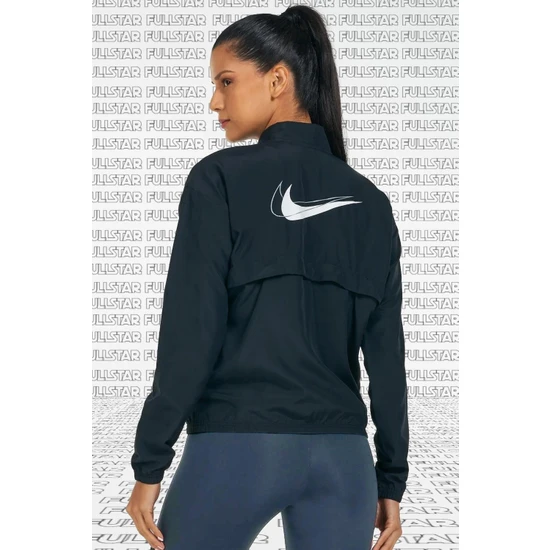 Nike Running Full Zip Jacket Packable Garment Reflective Çantaya Dönüşebilen Spor Ceket Siyah