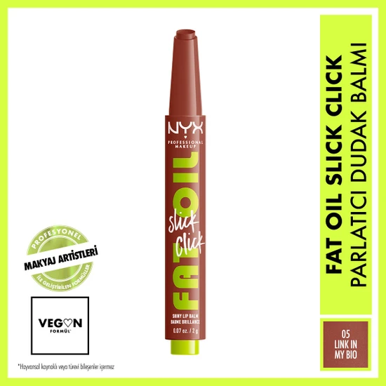 Nyx Professional Makeup Fat Oil Slick Click Parlatıcı Dudak Balmı - 05 Link In My Bio
