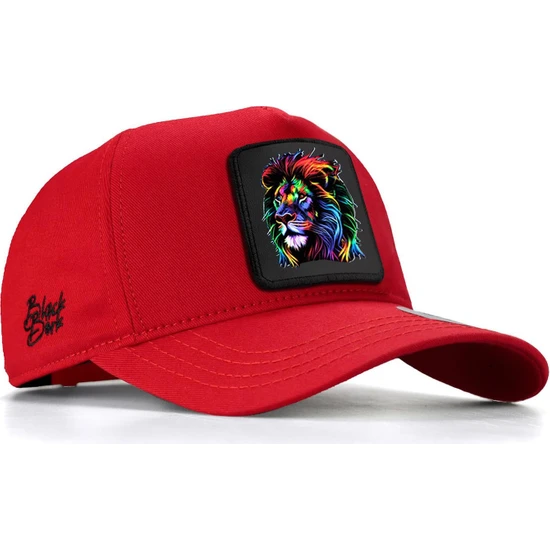 Black Börk V1 Baseball Aslan - 7  Kod Logolu Unisex Kırmızı Şapka (Cap)