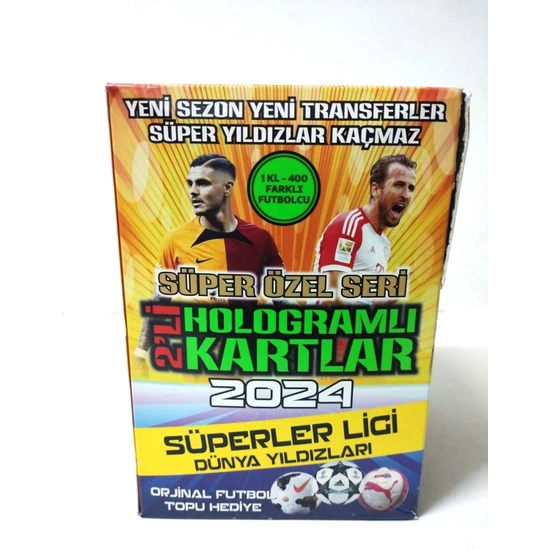 Hayal Sepeti Süperler Ligi Dünya Yıldızları 2024 Hologramlı Toplam 400 Adet Kutulu Futbol Kartı