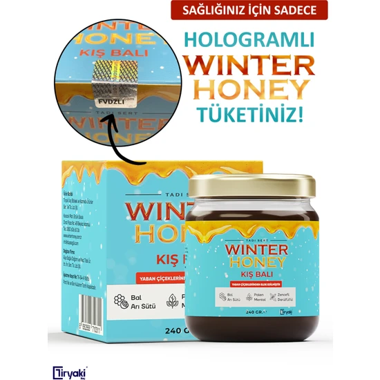 Winter Honey Meyan Köklü-Çam Kozalak Balı-Udi Hindi-Zencefil-Zerdeçal 240 gr Yetişkinler İçin