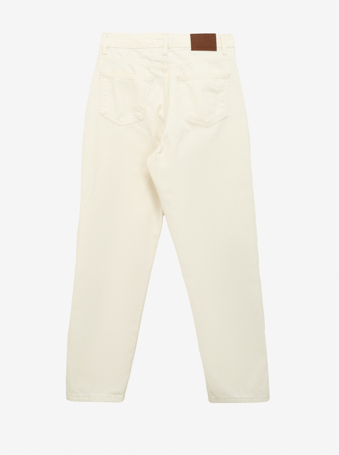 Fabrika Yüksek Bel Normal Paça Mom Fit Kırık Beyaz Kadın Denim Pantolon F4SL-PNT0343 görsel 2