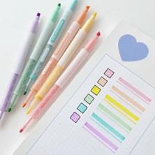 Mingjinshop3 6 Renk-E Stili Marker Kalem Seti Pastel Fosforlu Çift Ucu Marcadores Dıy Dergisi Scrapook Okul Malzemeleri Kırtasiye (Yurt Dışından)