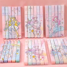 Mingjinshop3 Kova Tarzı 6 Parça Lytwtw'nin Sevimli Kawaii Oniki Kız Takımyıldızları Fosforlu Ofis Okul Malzemeleri Hediye (Yurt Dışından)