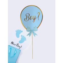 Parti Adresi Cinsiyet Belirleme Konuşma Balonu Boy Mavi 5'li