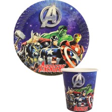 Parti Adresi Avengers Temalı Karton Tabak Bardak Set 