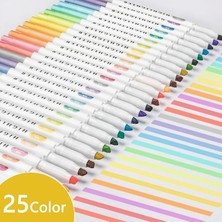 Mingjinshop3 Açık Sarı Stil 25 Renk Çift Kafa Fosforlu Kalem Sevimli Kalem Seti Mildliner Sanat Malzemeleri Pastel Işaretleyici Kalemler Öğrenci Okul Ofis Kırtasiye Işareti (Yurt Dışından)