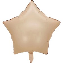 Parti Adresi Yıldız Folyo Balon Bej Rengi Yıldız Figürlü uçan Parti Balonu