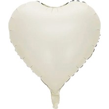Parti Adresi Kalp Folyo Balon Krem Rengi Kalp Parti Balonu 45 cm 18 Inc