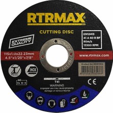 Rtrmax RDM11510 Metal Kesme Diski 115X1.0MM