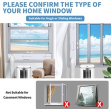 Silhouette 2'si 1 Arada Bağlayıcılı Taşınabilir Klima Pencere Kiti, Hortum Için Evrensel Ac Pencere Havalandırması 5.1 Inç/5.9 Inç Çap (Yurt Dışından)
