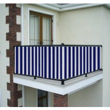 Ceylan Home Balkon Demiri Perdesi Bağcıklı Mavi Ölçü Seçenekli