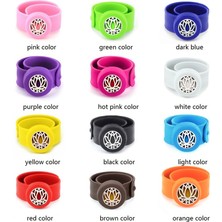 Qiuhong Shop Turuncu Renk Stili PC605 Yaşam Çiçeği Tokat Bilezik Uçucu Yağ Bileklik Difüzör Aromaterapi Silikon Ayarlanabilir Bileklik Çocuk Parfüm Madalyon (Yurt Dışından)