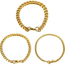 Qiuhong Shop 24CM Tarzı Genişlik 5mm Gümüş Erkek Paslanmaz Çelik Küba Bilezik Moda Takı Verebilir (Yurt Dışından)