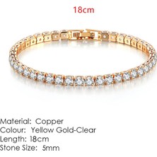 Qiuhong Shop 5mm Altın Rengi 18CM Moda Kadınlar Için Çok Renkli Tenis Bilezik Zirkonya Charm Tasarımcı Teain Erkekler Bilezik Düğün Takı KC128 (Yurt Dışından)
