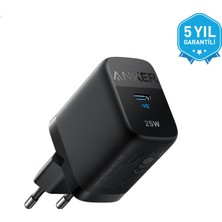 Anker 312 Samsung PPS Destekli 25W USB-C Şarj Cihazı - iPhone / Android ile Uyumlu Type-C Hızlı Şarj Adaptörü - A2642 - Siyah (Anker Türkiye Garantili)