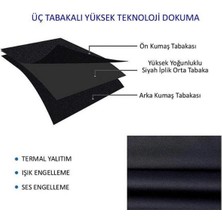 Elisya Home Blackout Perde 2 Adet Işık Geçirmez Güneşlik Fon Perde Işık Geçirmez Fon Perde 2'Li