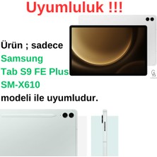 Coolacs Samsung Galaxy Tab S9 Fe Plus SM-X610 ile Uyumlu Kırılmaz Tablet Temperli Cam Ekran Koruyucu