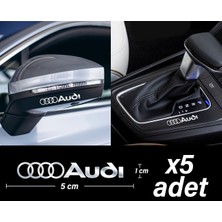 Özkaş Audi Uyumlu Metal Sticker 5 Adet Oto Aksesuar Oto Sticker Çıkartma Araba