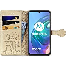 YH Market Moto G30 Kısa Kayış Karikatür Hayvanlar Için Kılıf Kapak Çevirin Darbeye Vaka (Yurt Dışından)