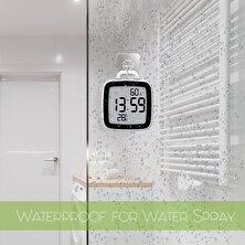 Liandai Hb Flip Duş Banyo Termometre Higrometre Duvar Saati Zamanlayıcı (Yurt Dışından)