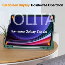 Jolita Samsung Galaxy Tab S9 Pu Derisi Pe Deri Için Üç Katlı Stand Kılıfı (Yurt Dışından)