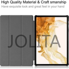 Jolita Samsung Galaxy Tab S9+ Üç Katlı Stand Tablet Kılıf Pu Deri Şok Dayanıklı Akıllı Kapak (Yurt Dışından)