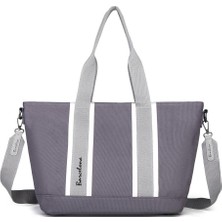 BARCELONA 21K Barcelona Dev Boy Exclusive Kanvas Kumaş Kadın Omuz Çantası 1312 - Füme Pudra