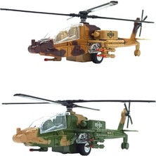 PopŞeker  Güçlü, Dayanıklı ve Gerçekçi Oyuncak Metal Savaş Helikopteri Işıklı Sesli 20CM.