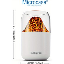 Microcase Mini 2 Renk Modlu 300 ml USB Girişli Ultra Sessiz Yanardağ Tasarım Hava Nemlendirici AL4212