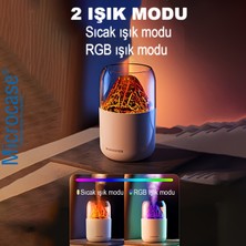 Microcase Mini 2 Renk Modlu 300 ml USB Girişli Ultra Sessiz Yanardağ Tasarım Hava Nemlendirici AL4212