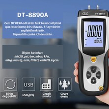 Sevgift DT8890 Dijital Manometre Fark Basınç Ölçer