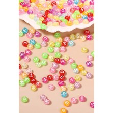 New Obsessions 100 Adet Şeffaf Renkler Disk Harf Boncuk