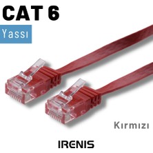 IRENIS 3 Metre Cat6 Kablo Yassı Ethernet Network Lan Ağ Internet Kablosu