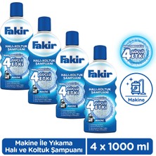 Fakir Nano Teknoloji ile Makine Halı ve Koltuk Şampuanı 1000ml x 4 Adet