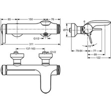 Ideal Standard A4271AA Melange Banyo Bataryası