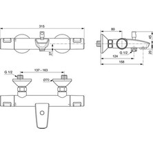 Ideal Standard 

A7206AA Ceratherm T25 Termostatik Banyo Bataryası