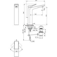 Ideal Standard 

BC757AA Conca Yüksek Lavabo Bataryası 5l/dk Krom Sifon Kumandalı