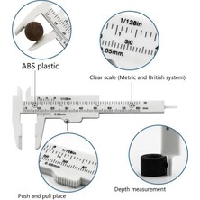 Merttools Taşınabilir Kalibreli 80MM Plastik Kaş Estetik Ölçüm Kumpas Cetvel Plastik Kalıcı Makyaj