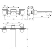 Ideal Standard 

A7445A5 Conca Ankastre 3 Delikli Lavabo Bataryası Kıt1+Kıt2 Manyetik Gri