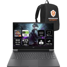 HP Victus 16 AMD Ryzen 5 7640HS 16GB 4TB SSD RTX4060/8GB 144Hz 16.1" FHD FDOS Taşınabilir Bilgisayar & PER4 Çanta 7Z4M8EAPN312