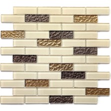 MozaiKristaL Mutfak Tezgah Arası ve Iç Dekorasyon Için Kristal Cam Mozaik. Cam Ölçüsü: 23X73 Mm. File Ölçüsü: 30X30 cm. ( 1 Kutu = 1 m2 Fiyatıdır )